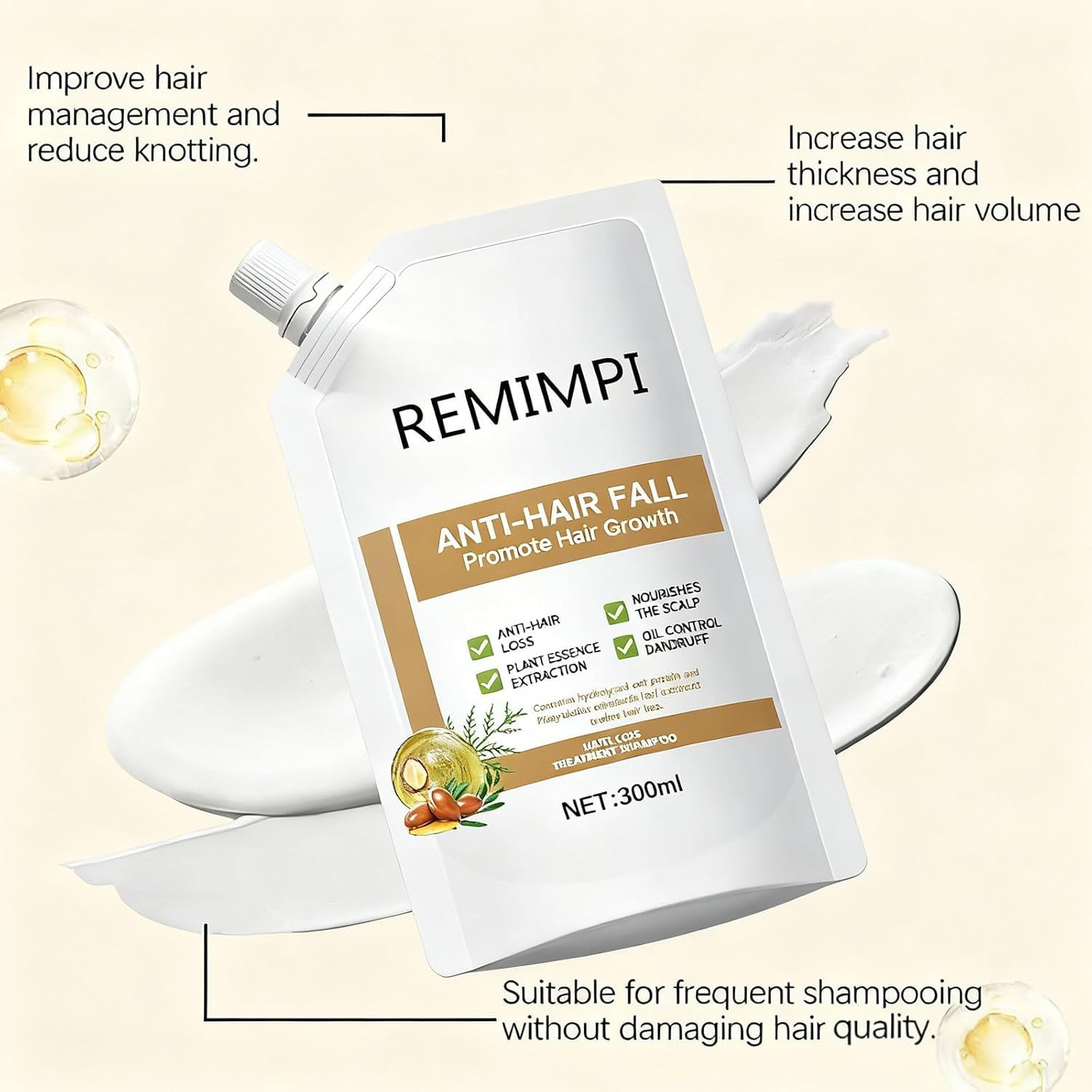 REMIMPI shiny soft hair after use indicates healthier looking strands