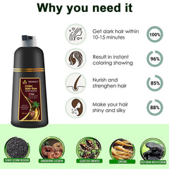 Remocc color result on hair shows natural chestnut shade.