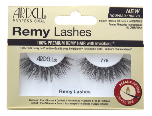 Remy Lashes Remy #778 Black Lashes with Invisiband for seamless wear.