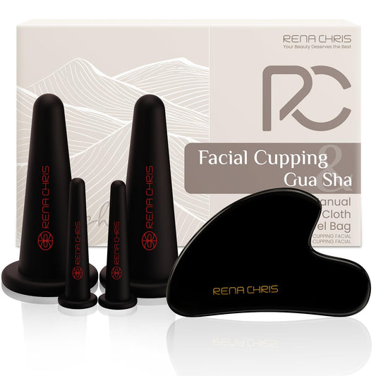 Rena Chris silicone facial cups for gentle facial massage and de-puffing