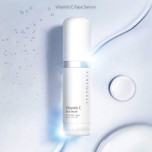 Renecell Vitamin C serum pump-dispense enables easy, consistent application.