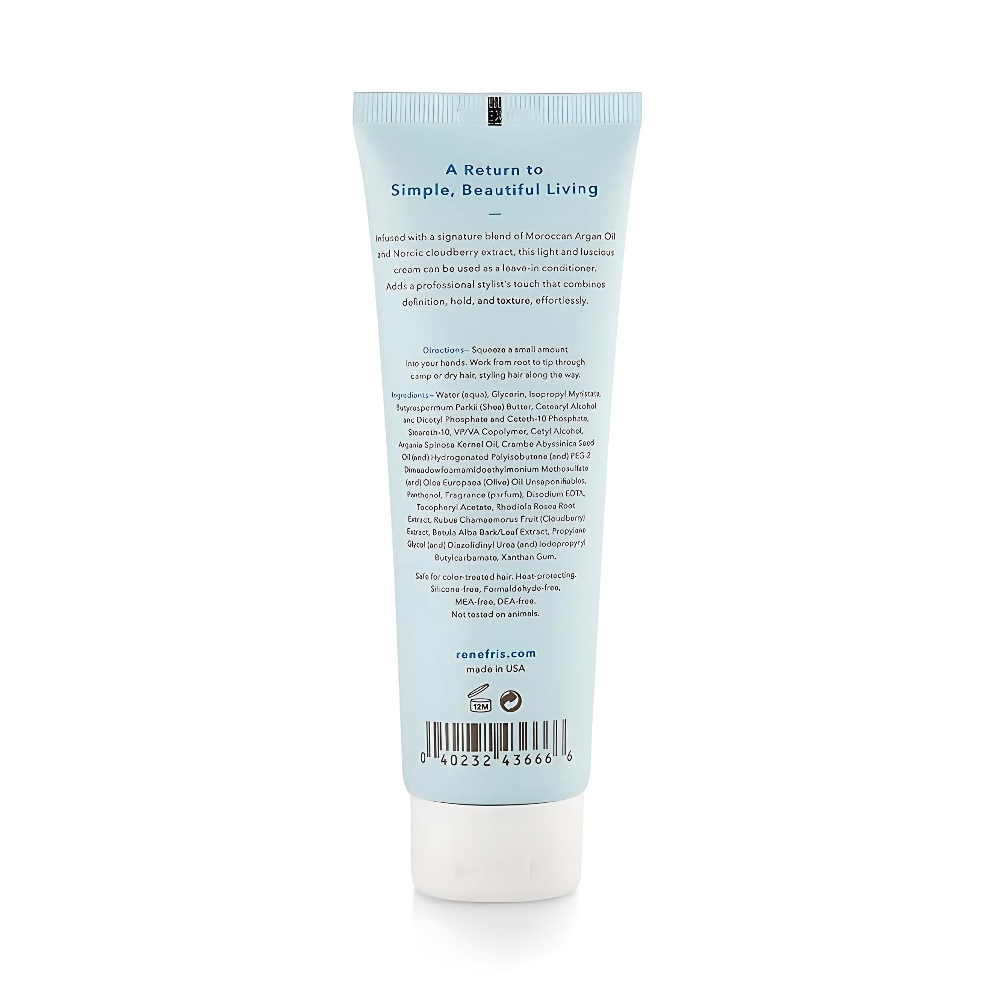 RENEFRIS cream application close-up for effortless styling and lightweight hold