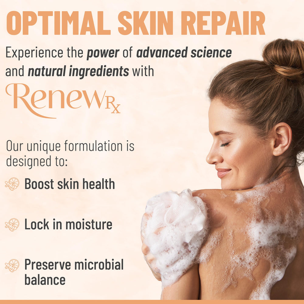 RENEW RX spa-like shower moment with creamy foam and refreshed mood