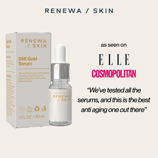 Renewa Skin 24K Gold Niacinamide Serum dropper enables precise, even application