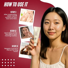 Relief Sun being applied on skin for a dewy look