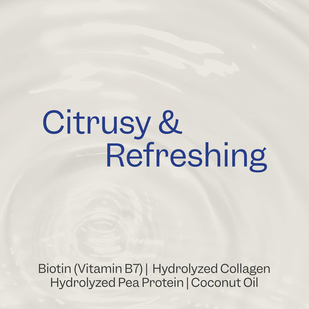Renpure Biotin & Collagen shampoo lather close-up shows rich texture.