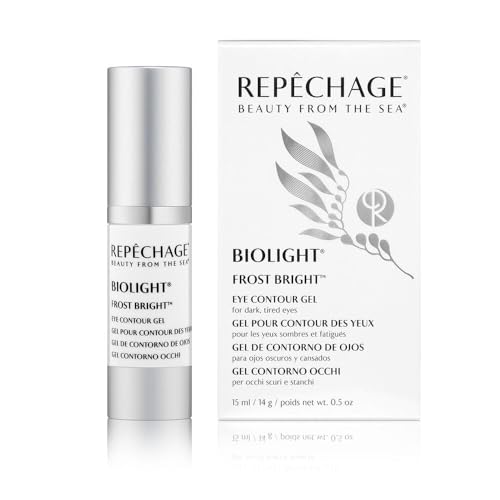 Repechage Biolight Frost Bright Eye Contour Gel tube closeup shows sleek texture for smooth application