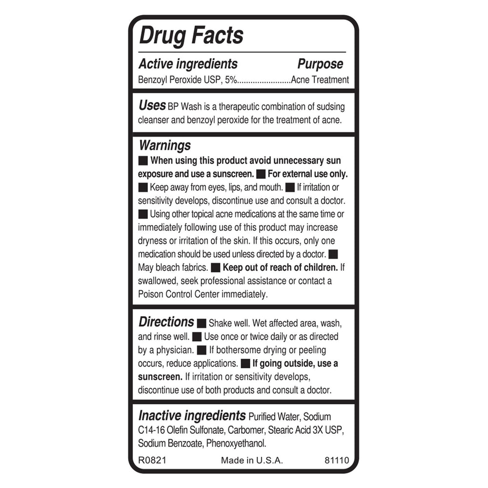 Replenix BP Acne Face Wash product label emphasizes maintaining pH balance during cleansing.
