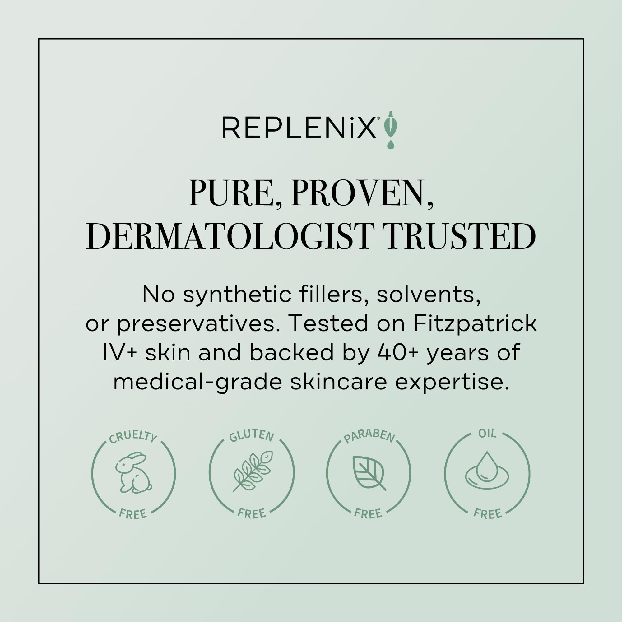 Morning routine with Replenix eye cream to address darkness and fine lines.