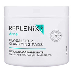 Replenix Gly-Sal Clarifying Pads pack front for easy, daily pore-clearing exfoliation.