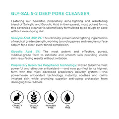 Replenix Gly-Sal green tea-infused cleanser bottle with soothing mix