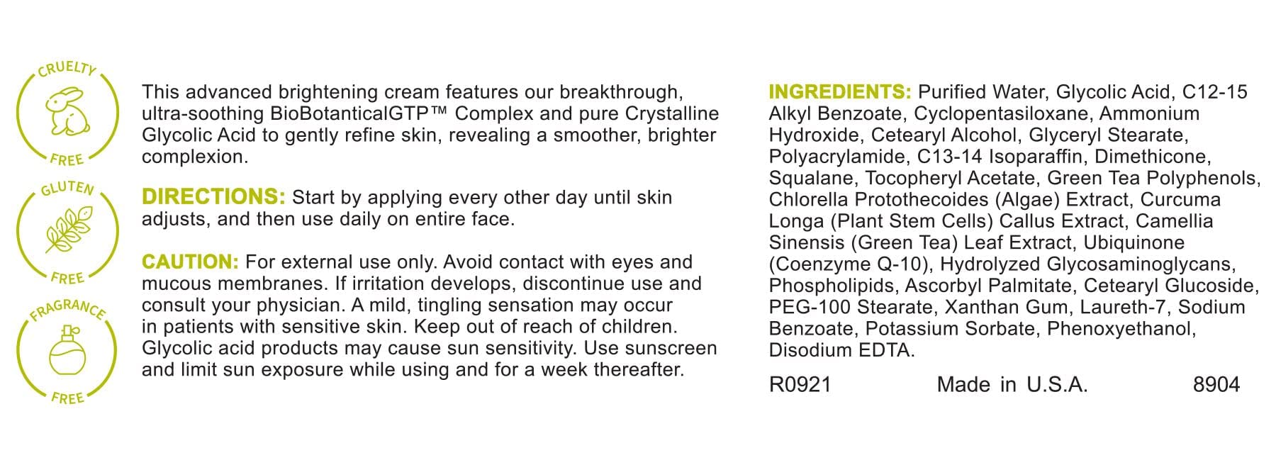 Replenix Glycolic Acid 10% cream texture on skin for smooth, hydrated finish