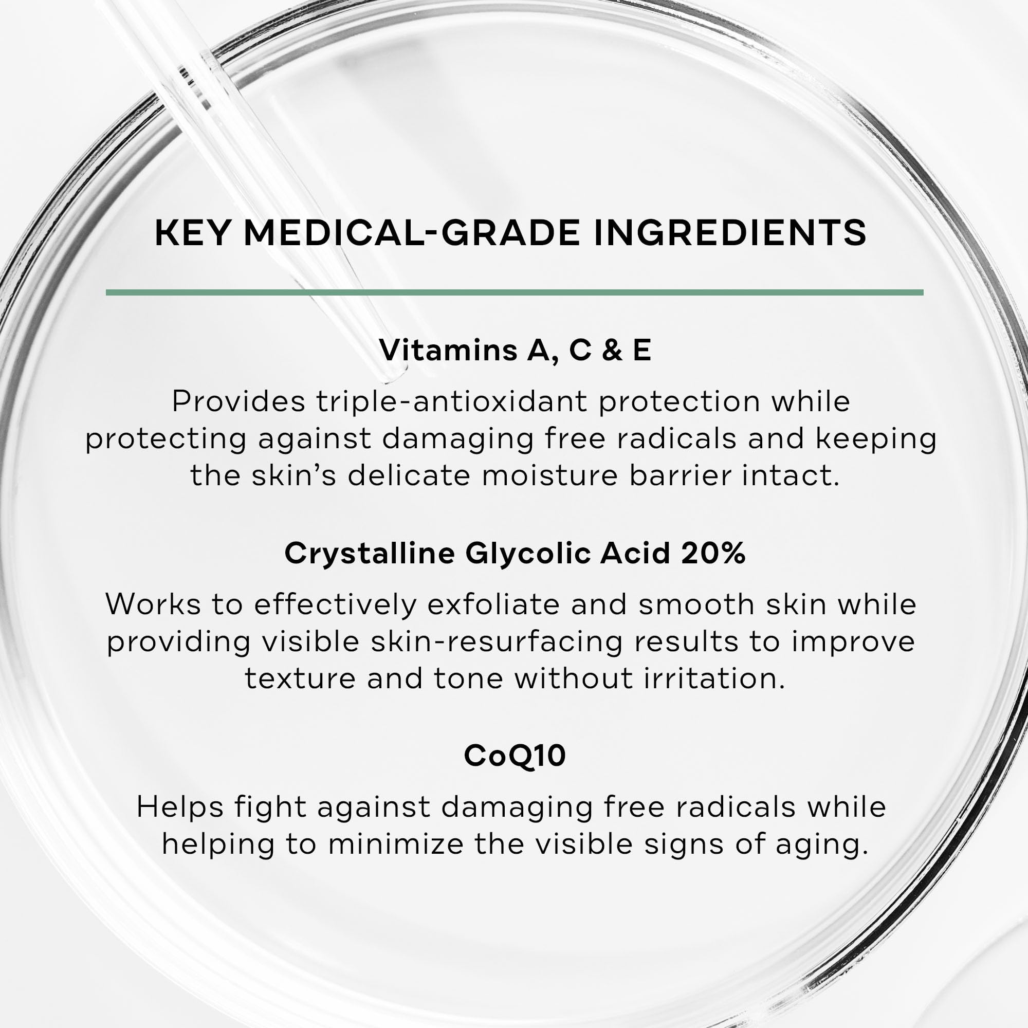 Replenix Glycolic Acid 20% cream label close-up on product.
