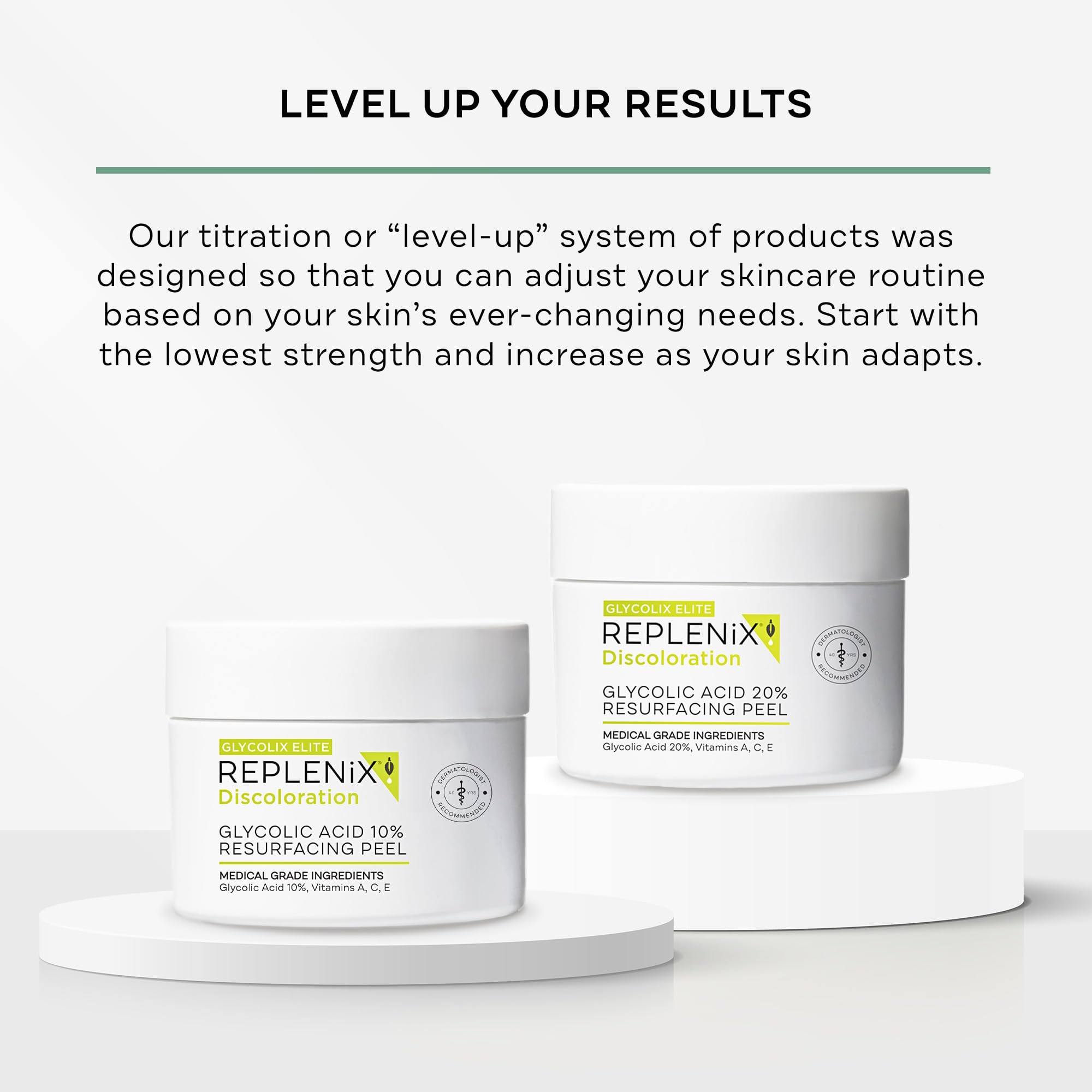 Replenix Glycolix Elite applying pad on the face during routine