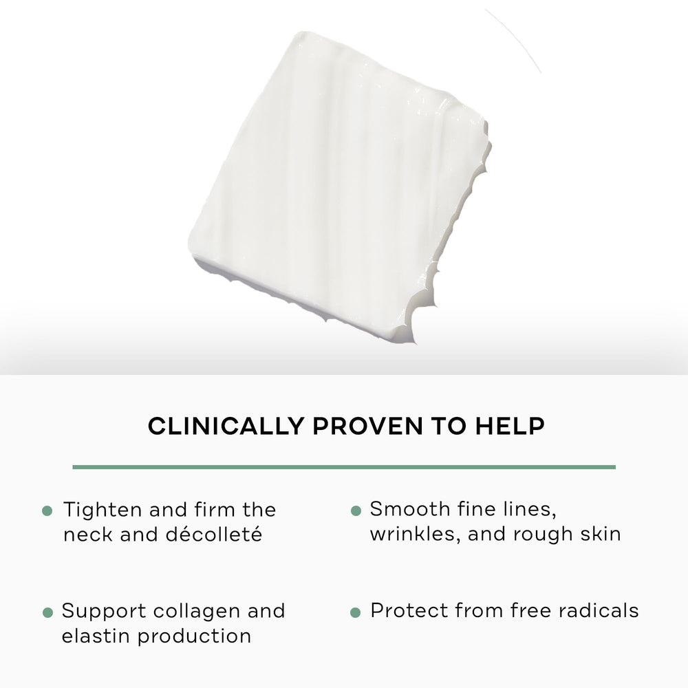 Replenix lifting-neck-cream texture close-up shows smoothing and hydration.