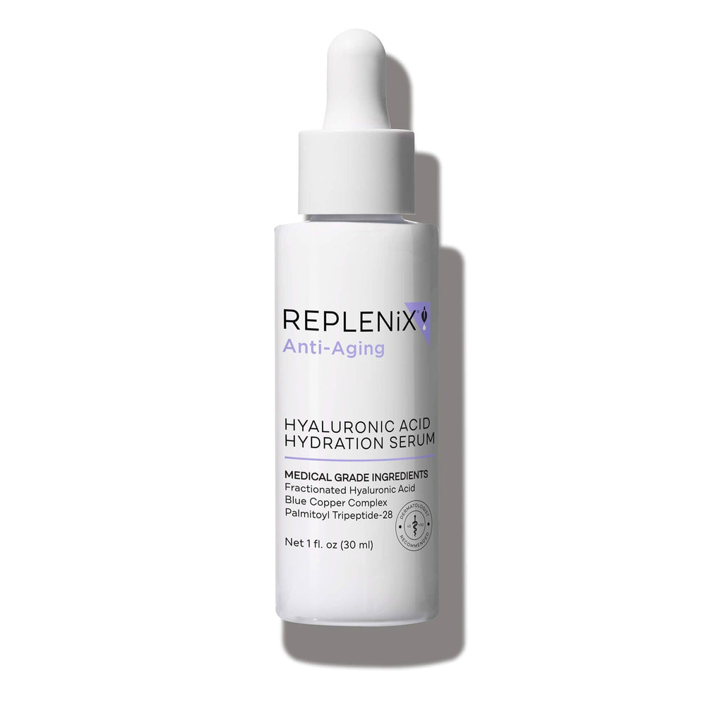 Replenix Pure Hydration bottle close-up shows premium daily hydration
