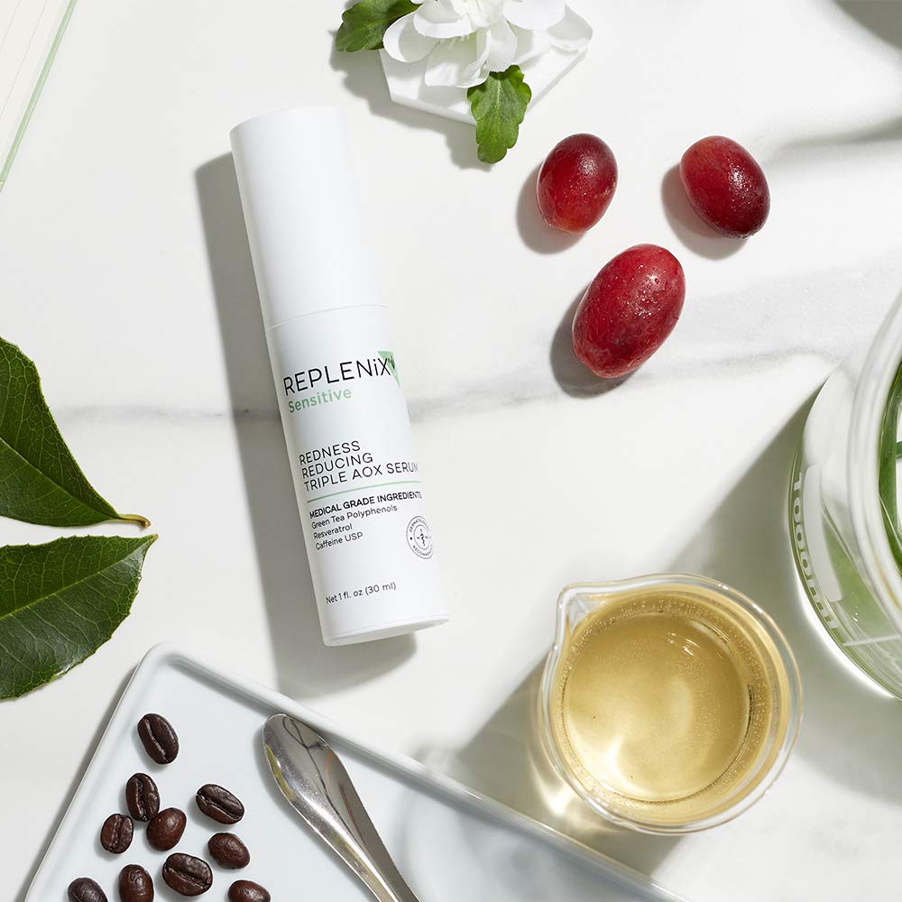 Replenix serum being applied on the hand for quick use.