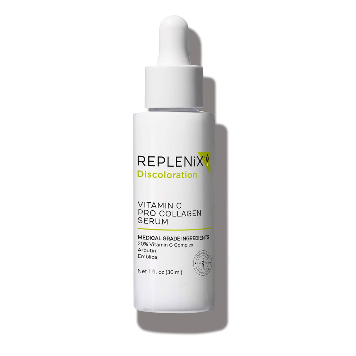 Replenix Vitamin C Pro Collagen Serum bottle for easy daily brightening and anti-aging care