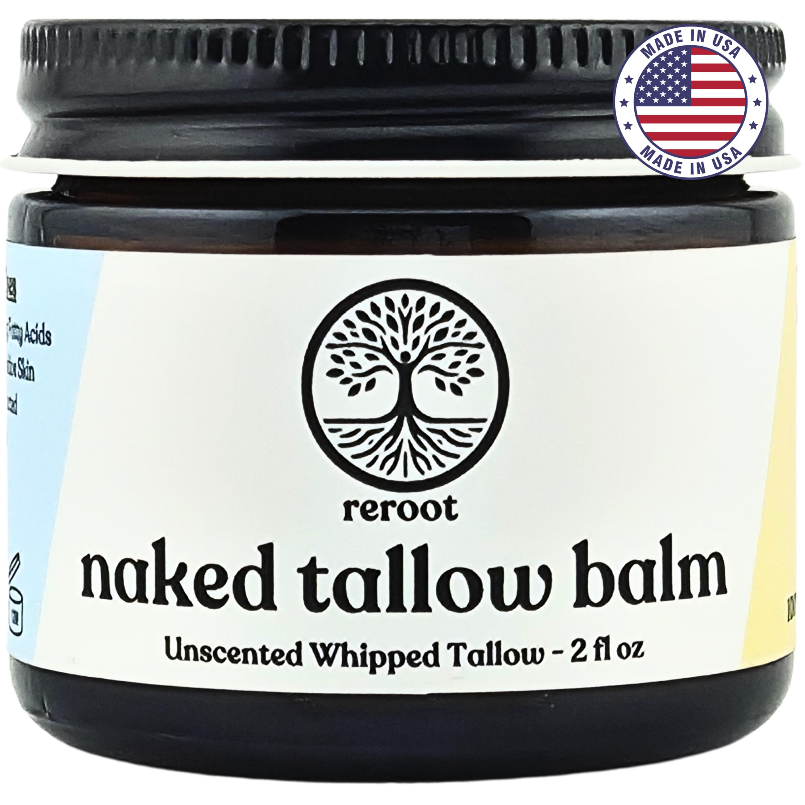 Reroot Organics Naked Tallow Balm bottle for portable hydration on the go.