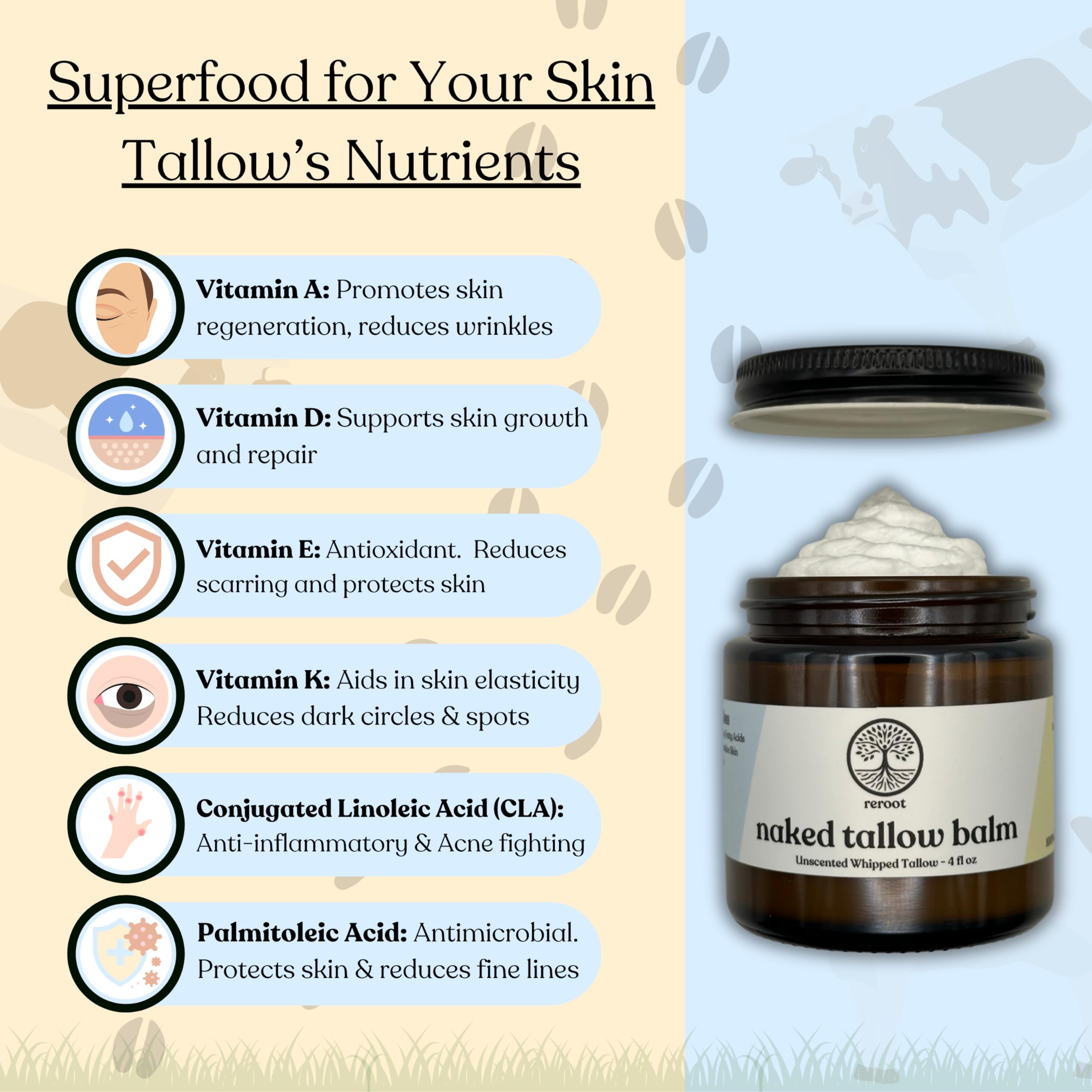 Reroot Organics Naked Tallow Balm may calm eczema-prone areas.