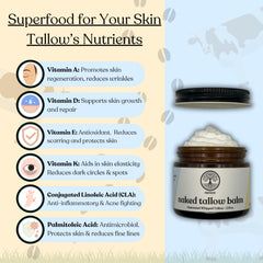 Naked Tallow Balm applied to elbows and heels for dry-skin relief.