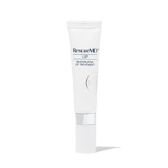 RescueMD Restorative Lip Treatment applied to lips for deep hydration and a fuller look