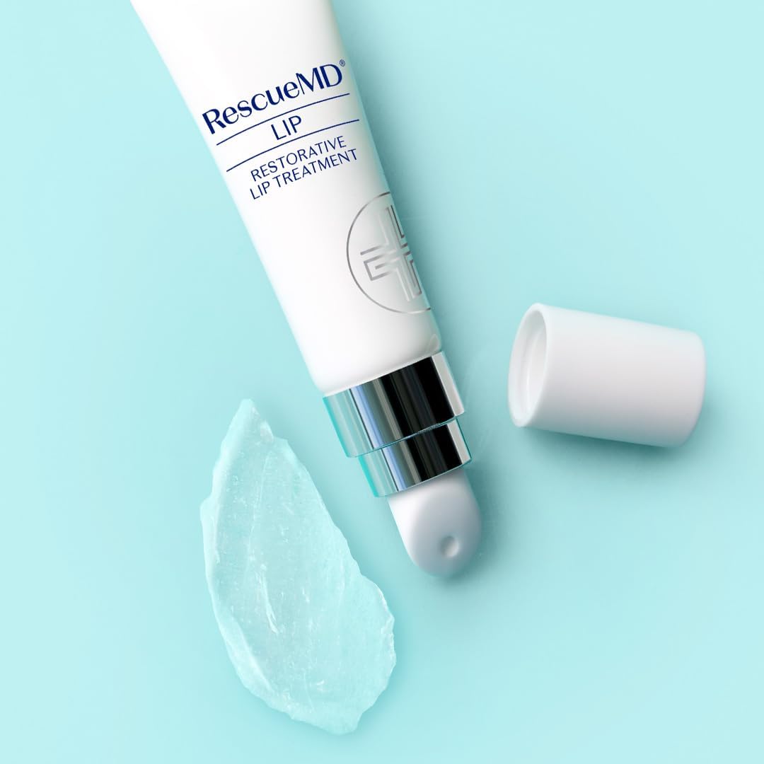 RescueMD vitamin E and peptides nourish lips for moisture retention