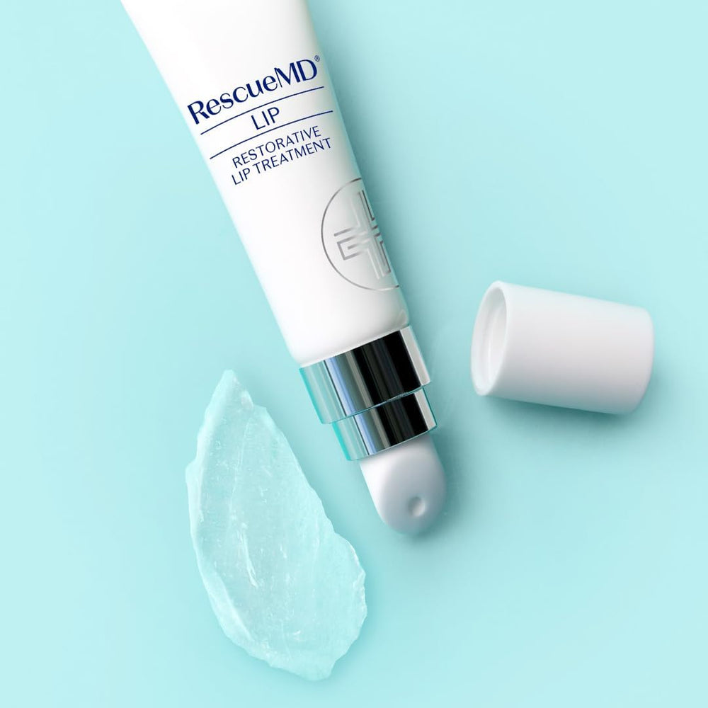 RescueMD vitamin E and peptides nourish lips for moisture retention