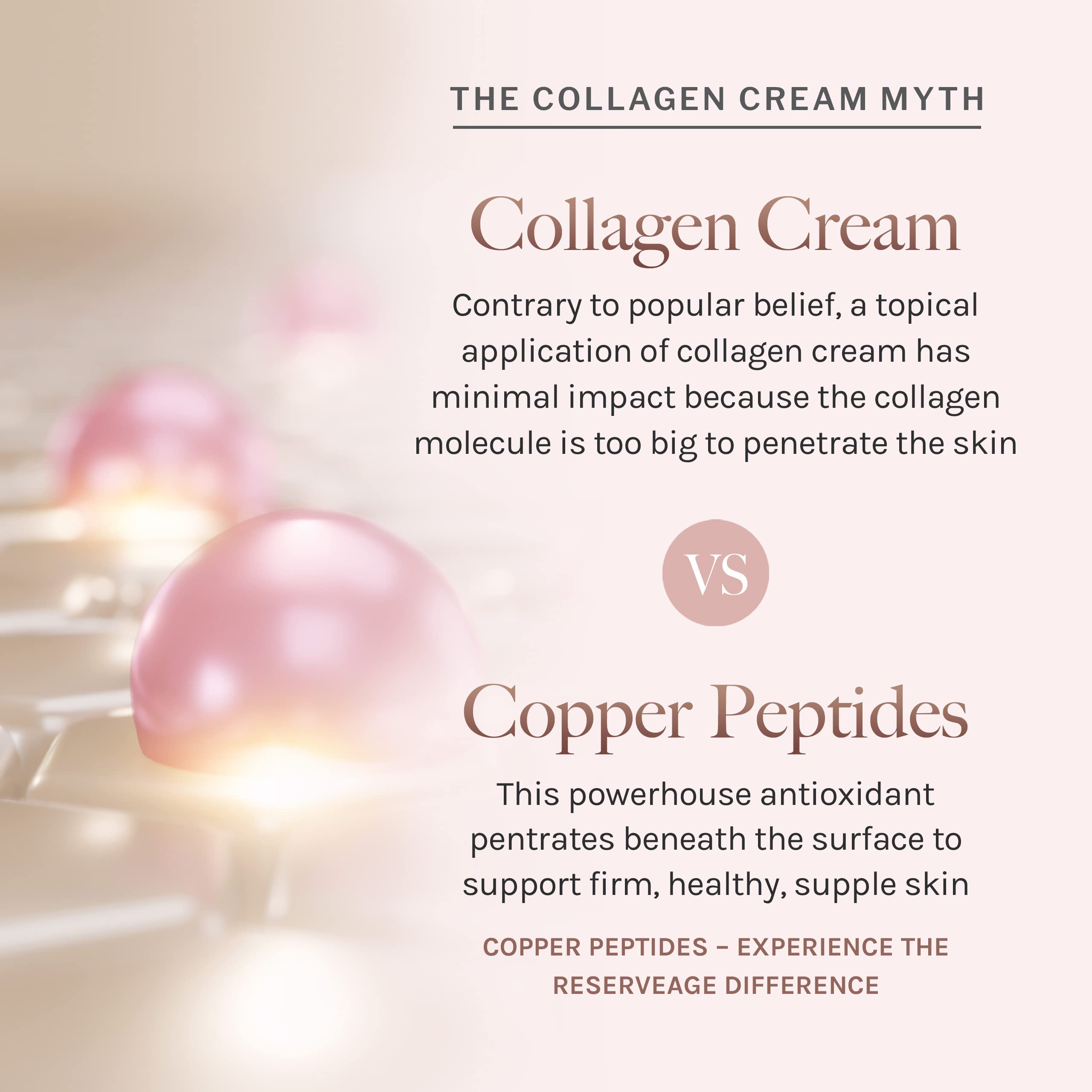Reserveage Firming skin elasticity close-up highlighting smoother, toned facial skin.