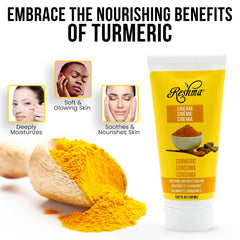 Applying Reshma Beauty Turmeric Cream to skin for absorption and moisture