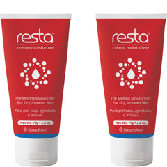 Resta Creme Moisturizer pack bottle providing daily hydration for dry skin.