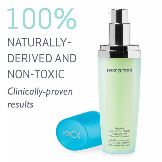 Restorsea neck decolletage cream jar with nourishing formula for delicate skin.