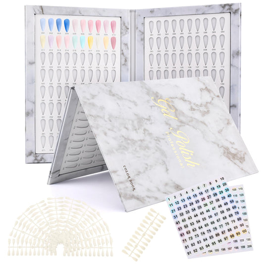 Restynic 160-color nail display book shows vibrant swatches for quick shade comparison in salons.