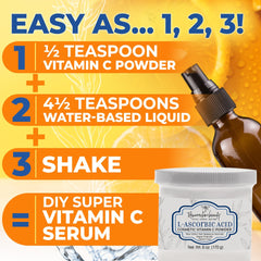 RESURRECTIONbeauty L-ascorbic acid powder dissolving in water for serums.
