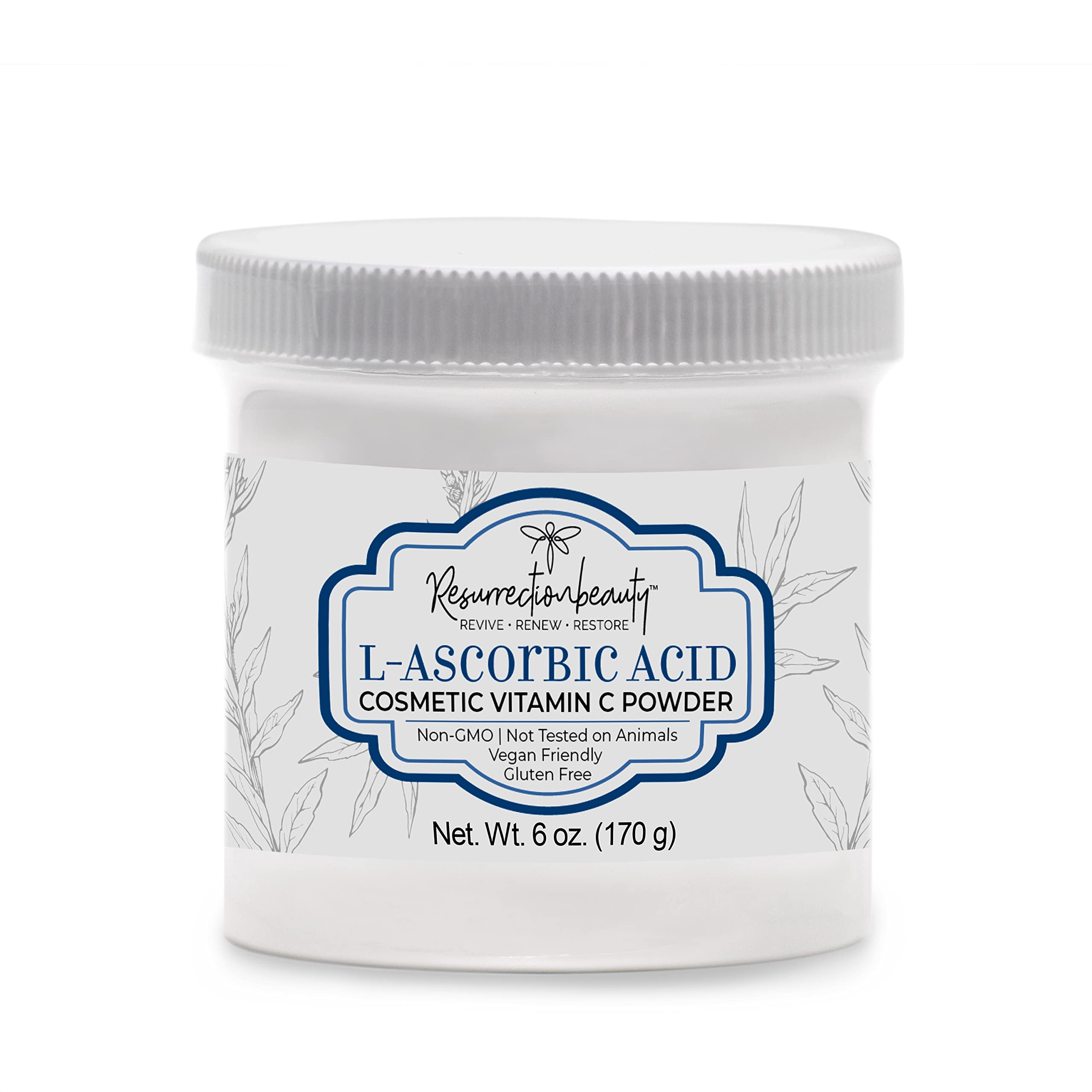 RESURRECTIONbeauty L-ascorbic acid powder shown as a DIY skincare base.