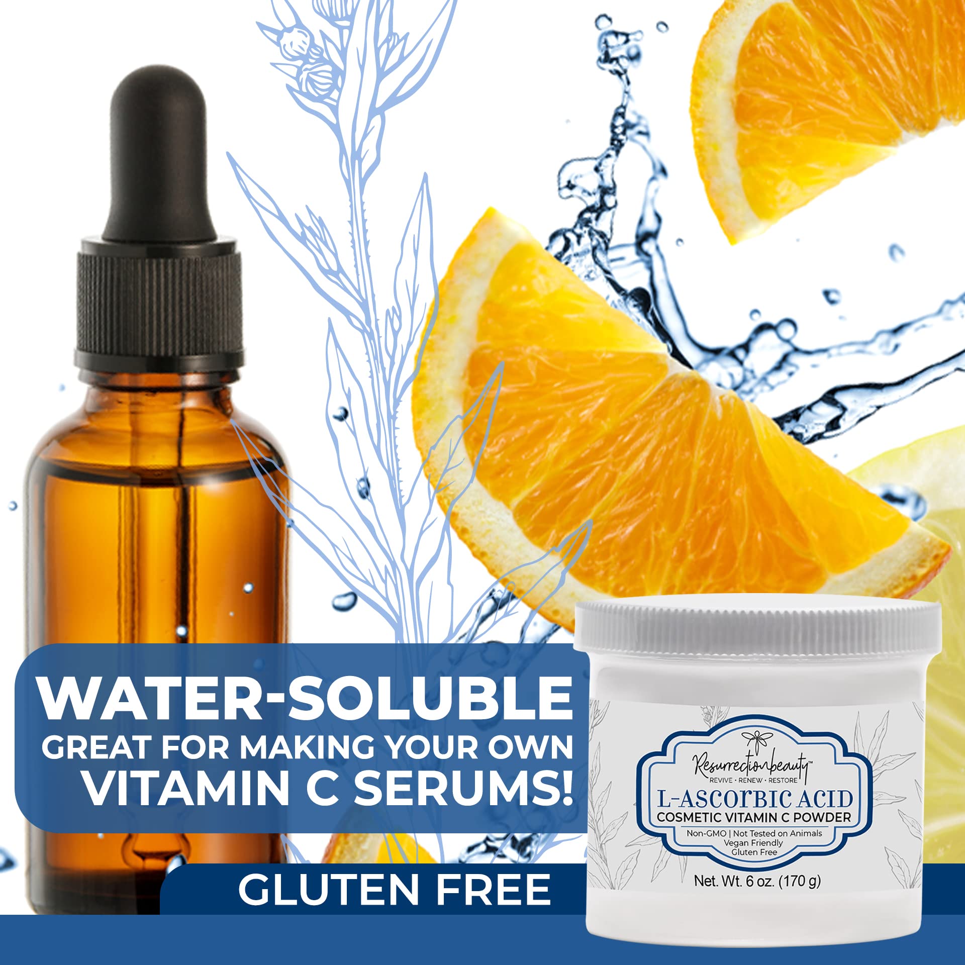 RESURRECTIONbeauty vitamin C serum base ready for custom blends.