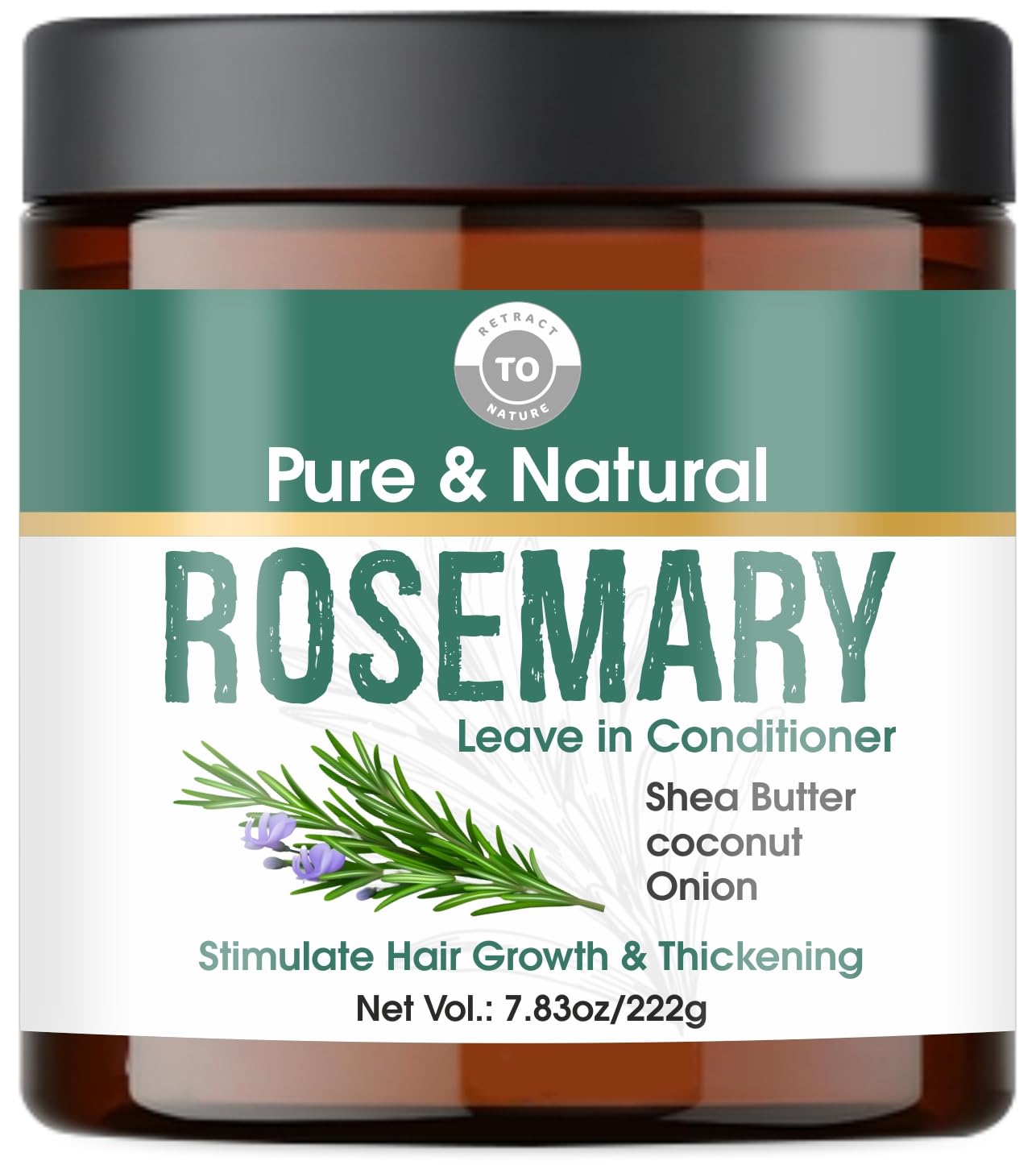 RETRACT TO NATURE Rosemary Leave-In Conditioner bottle shown for easy daily hair care