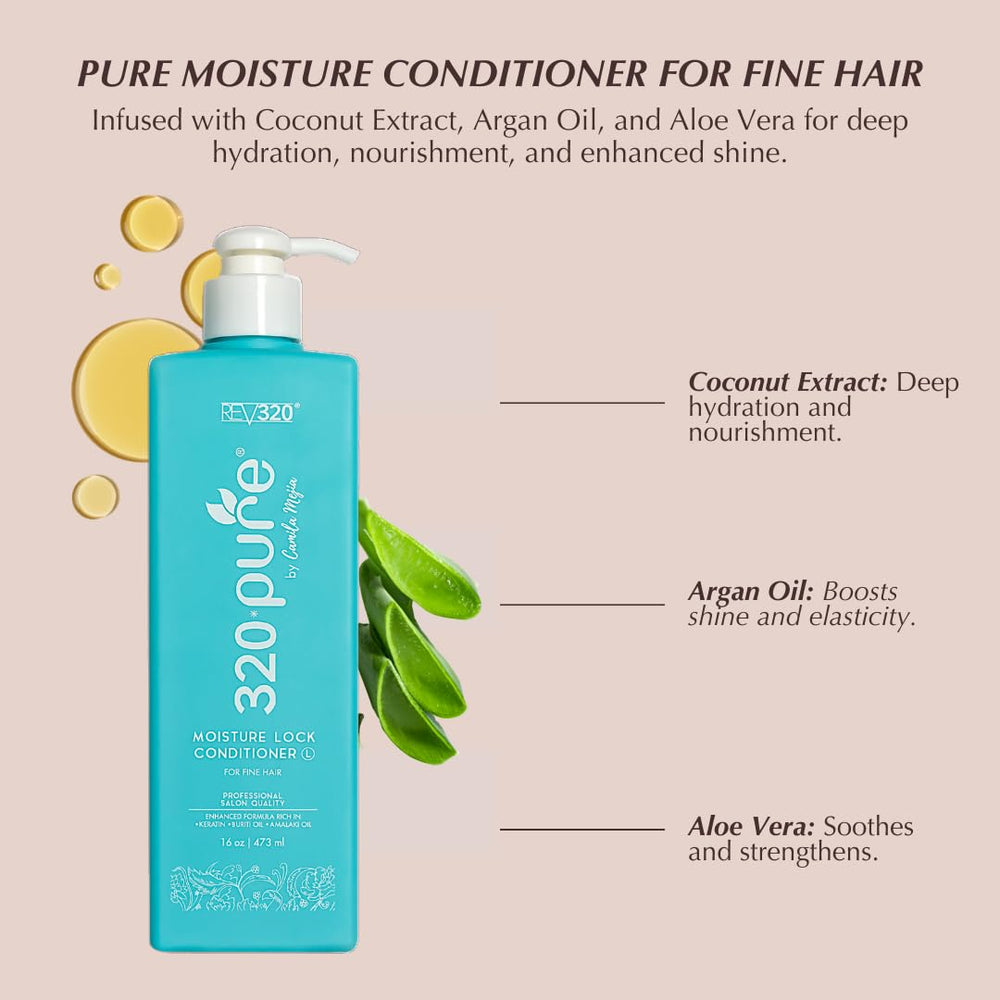 Rev320 320Pure Moisture Lock Conditioner creamy texture ready for smoothing.