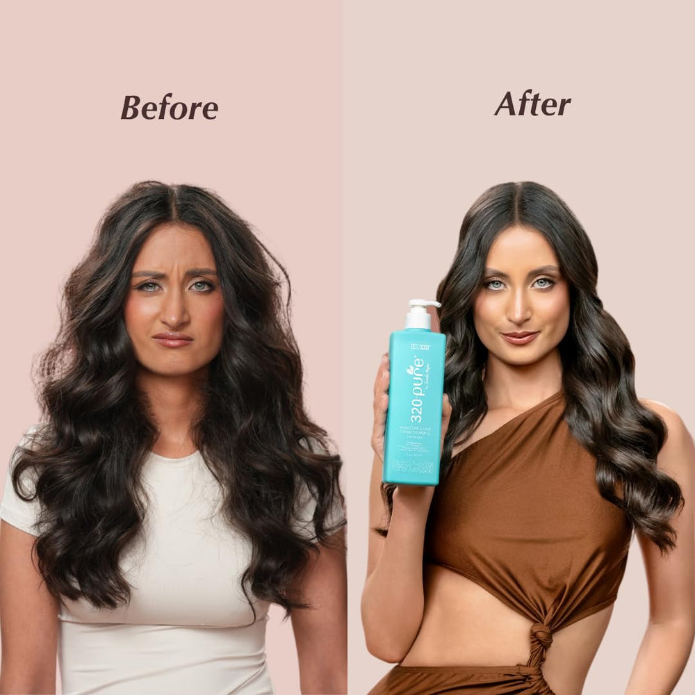 Rev320 320Pure Moisture Lock Conditioner being applied to fine hair.