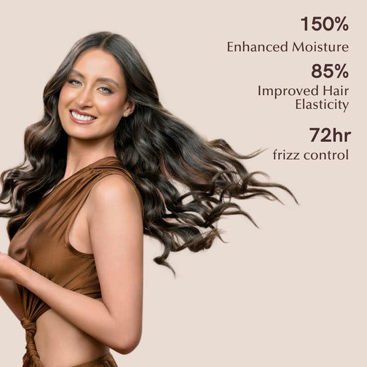 Rev320 320Pure Smoothie leave-in application detangles wet hair with shine.