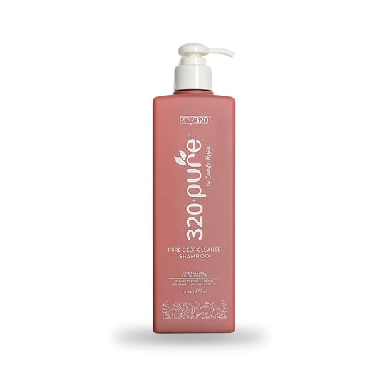 Rev320 Pure Deep Cleanse bottle on shelf for deep cleansing and fresh scalp