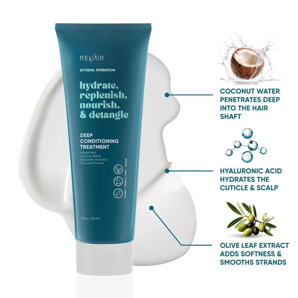 REVAIR Deep Conditioning Hair Mask with hyaluronic acid nourishes dry hair