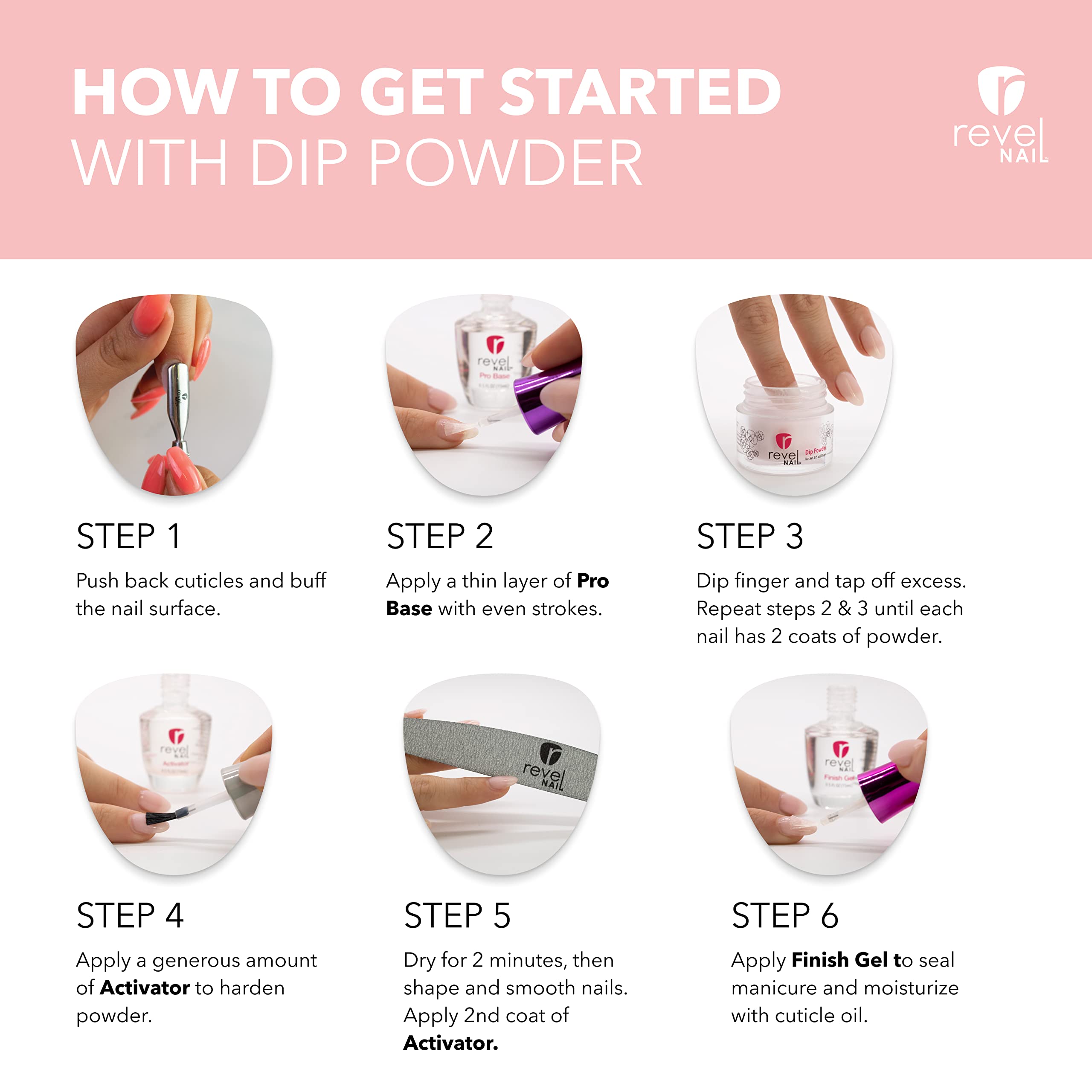 Revel Nail Dip Powder Starter Kit 4-color French set