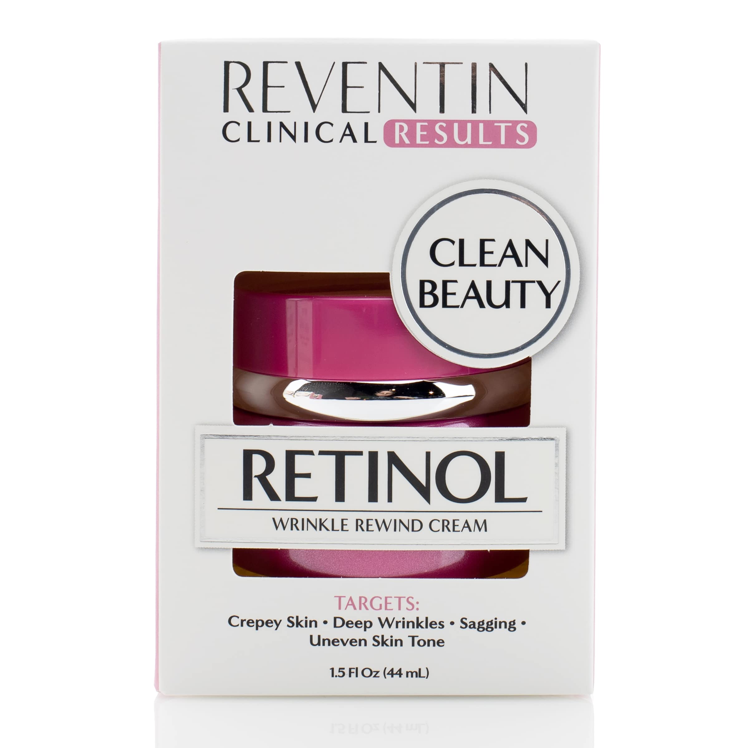 Reventin night cream on dry face demonstrates overnight nourishment.