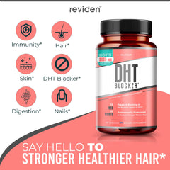 REVIDEN Biotin-Collagen-Keratin blend emphasizes nourishing ingredients for hair and nails.
