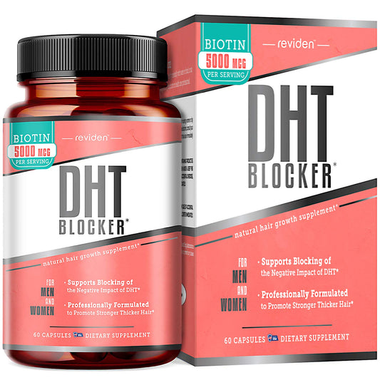 REVIDEN DHT Blocker bottle pour showing easy daily use for hair health.