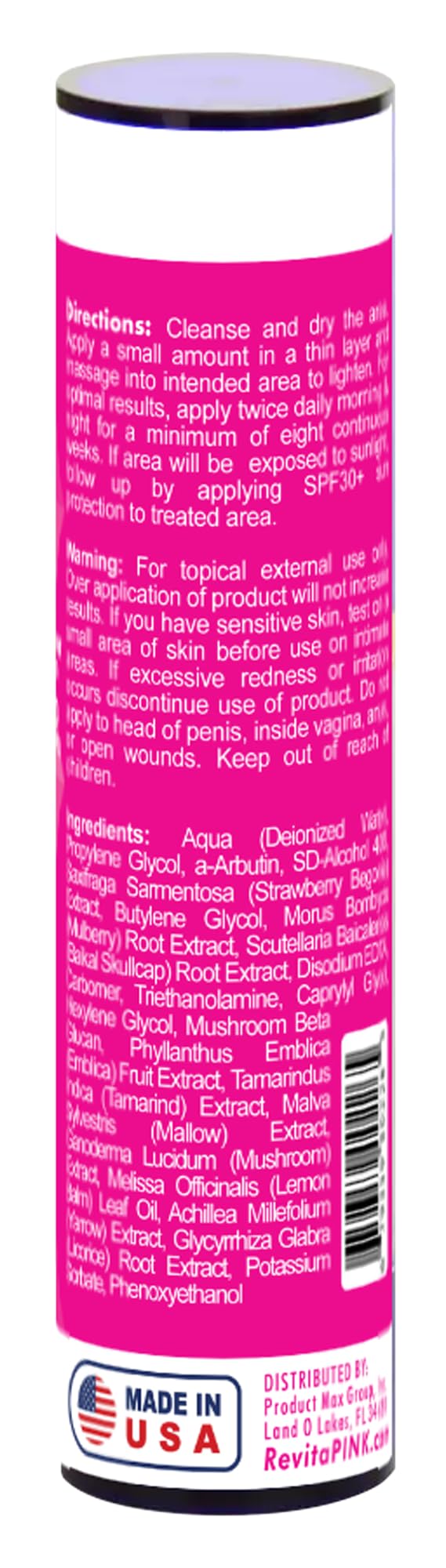 Revita PINK armpits cream pump enables quick, hygienic daily application