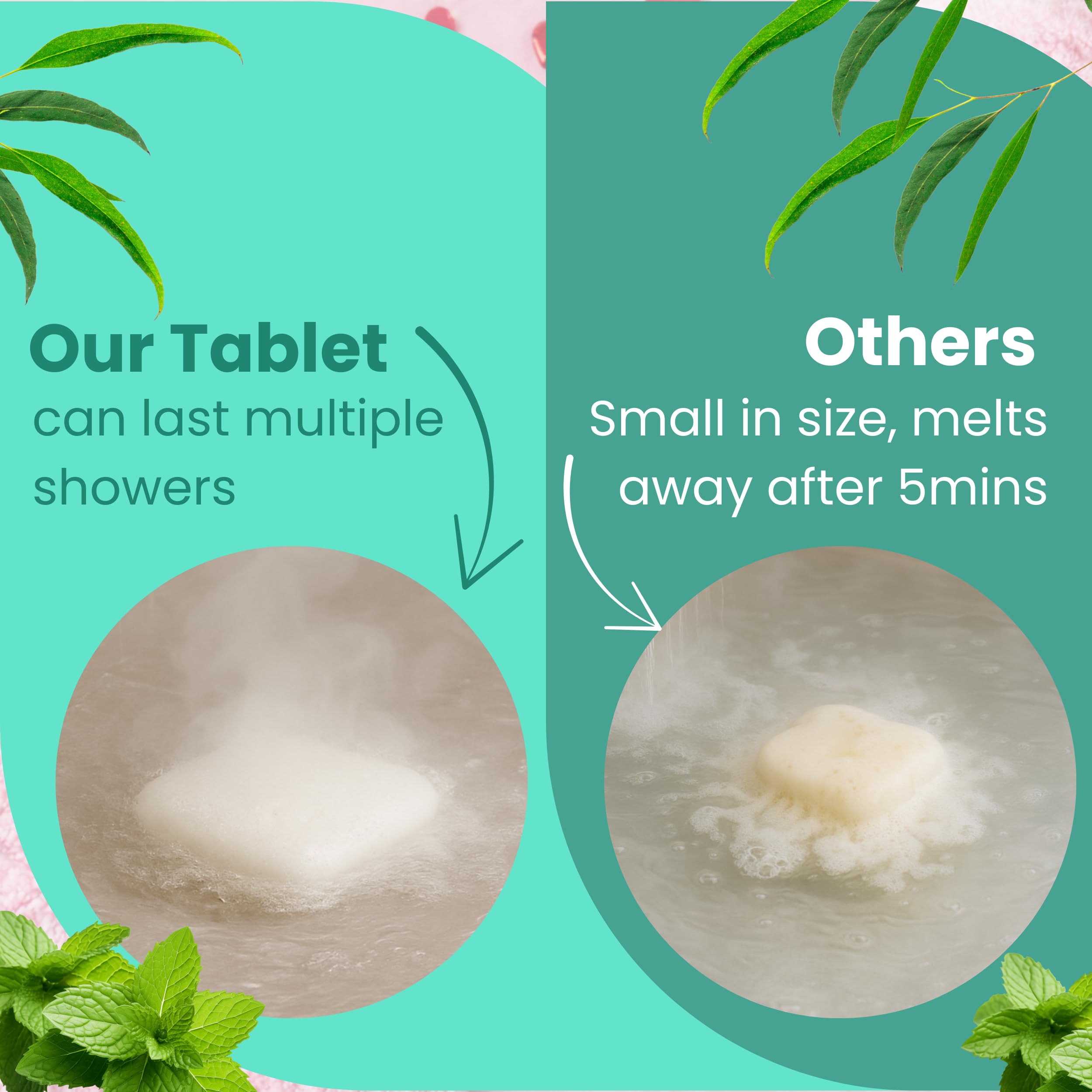 In-shower diffusion of eucalyptus and mint by REVIV steamers.