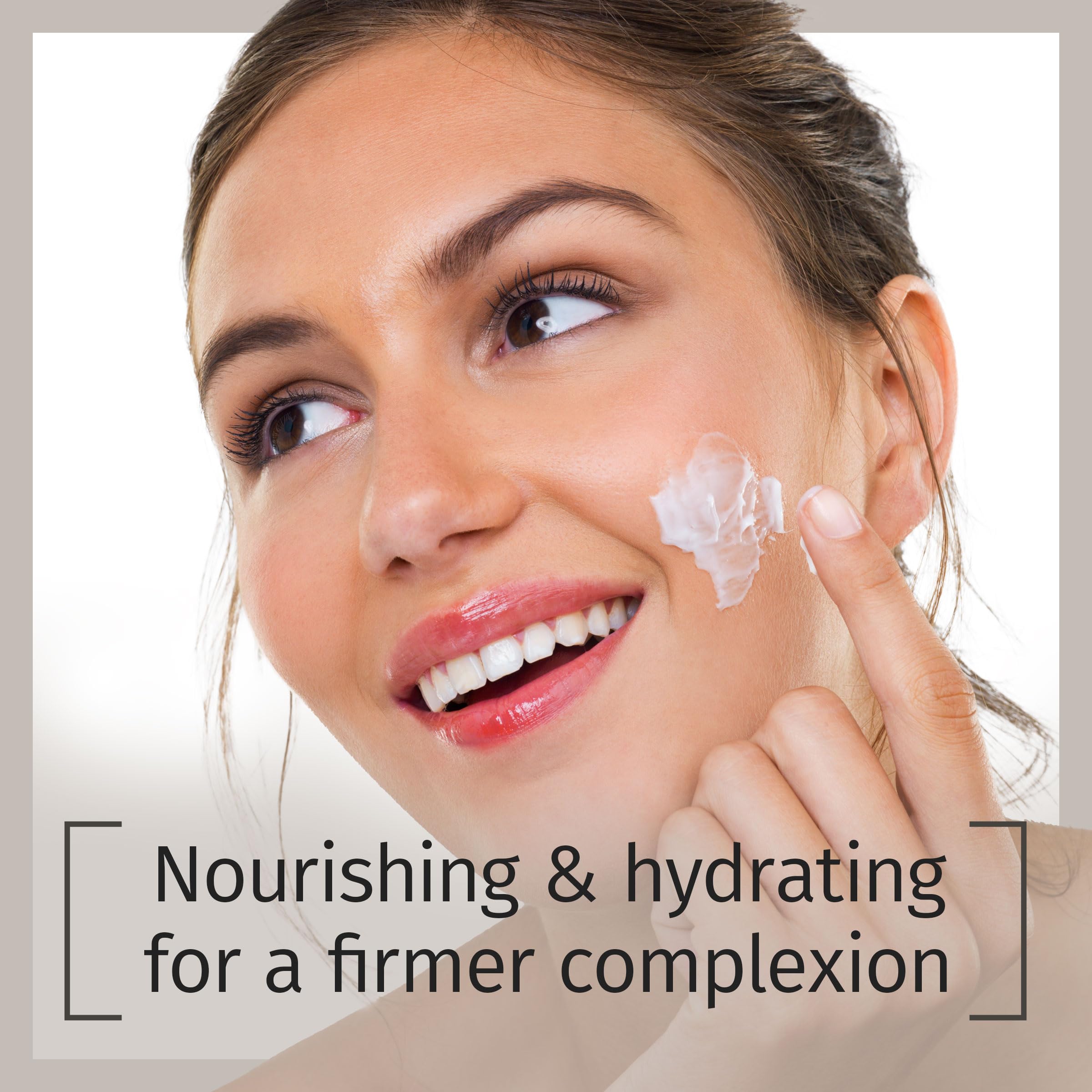 Reviva Labs Collagen Night Cream on nightstand delivers overnight hydration.