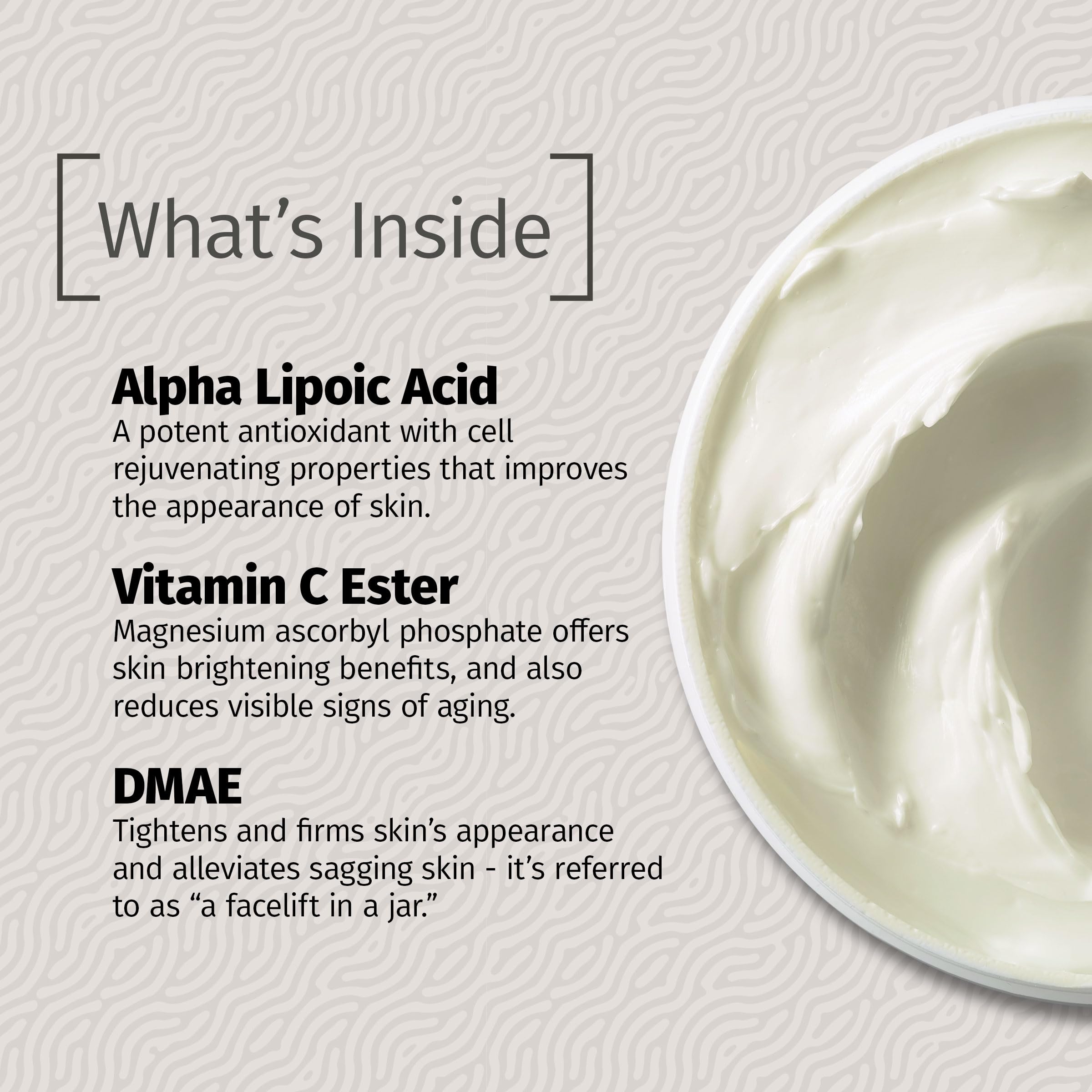 Reviva Labs DMAE Cream packaging on shelf reinforcing premium skincare